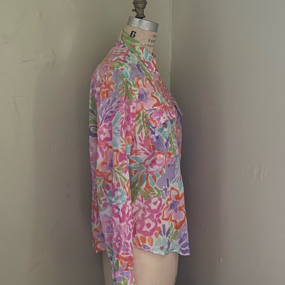 Lauren Ralph Lauren Vibrant Multicolor Cotton Shirt - Picture 2 of 10
